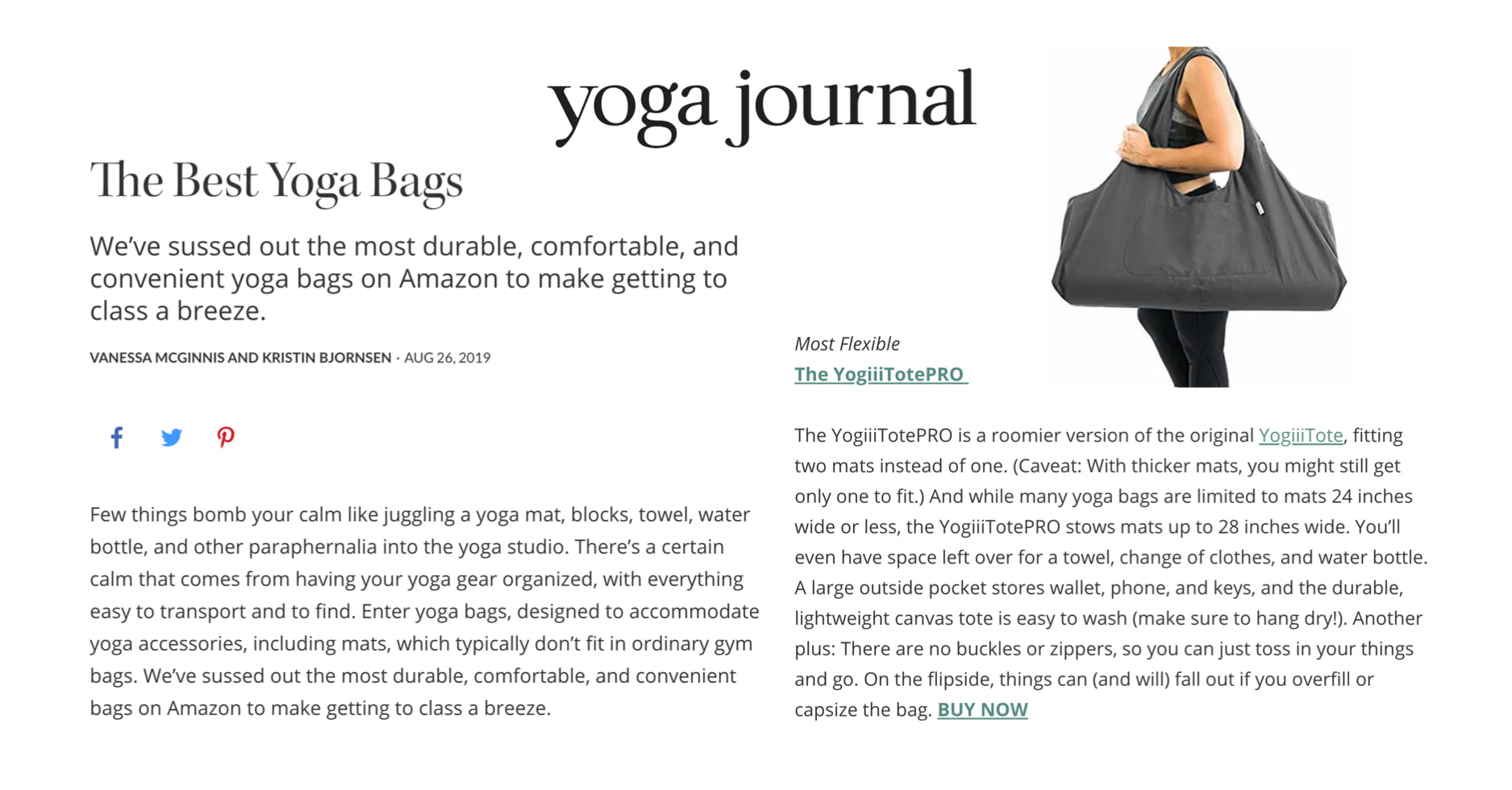 Yogiii Large Yoga Mat Carrier, YogiiiTotePRO Yoga Mat Bag